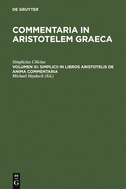 Simplicii in libros Aristotelis de anima commentaria