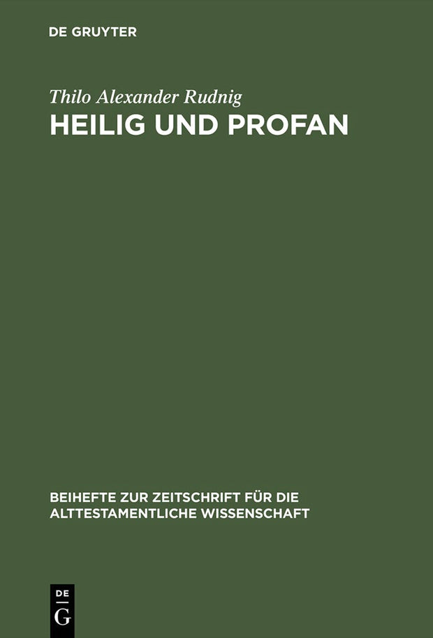 Cover image for Heilig und Profan, isbn: 9783110166385