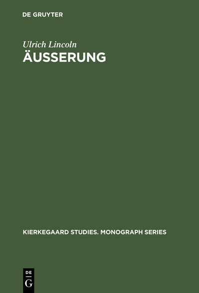 Cover image for Äußerung, isbn: 9783110167306