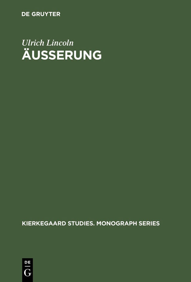 Cover image for Äußerung, isbn: 9783110167306