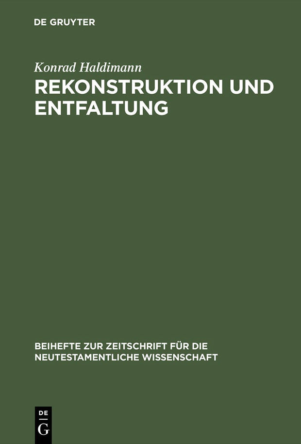 Cover image for Rekonstruktion und Entfaltung, isbn: 9783110167948