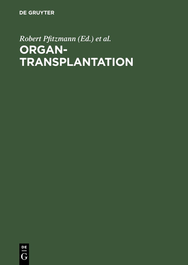 Cover image for Organtransplantation, isbn: 9783110168495