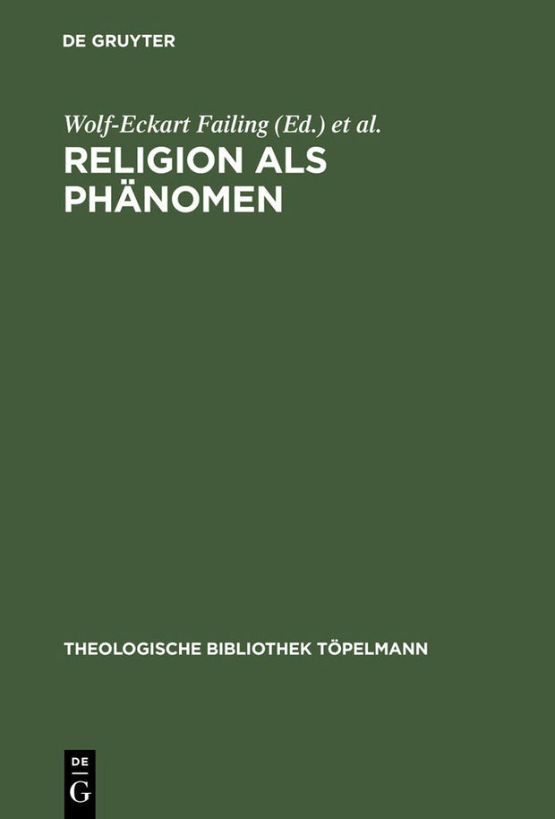 Cover image for Religion als Phänomen, isbn: 9783110168525