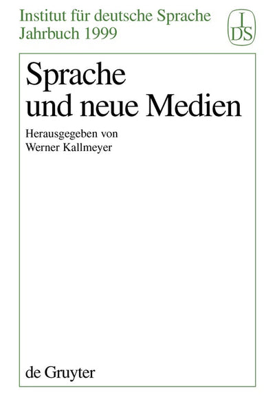 Cover image for Sprache und Neue Medien, isbn: 9783110168617