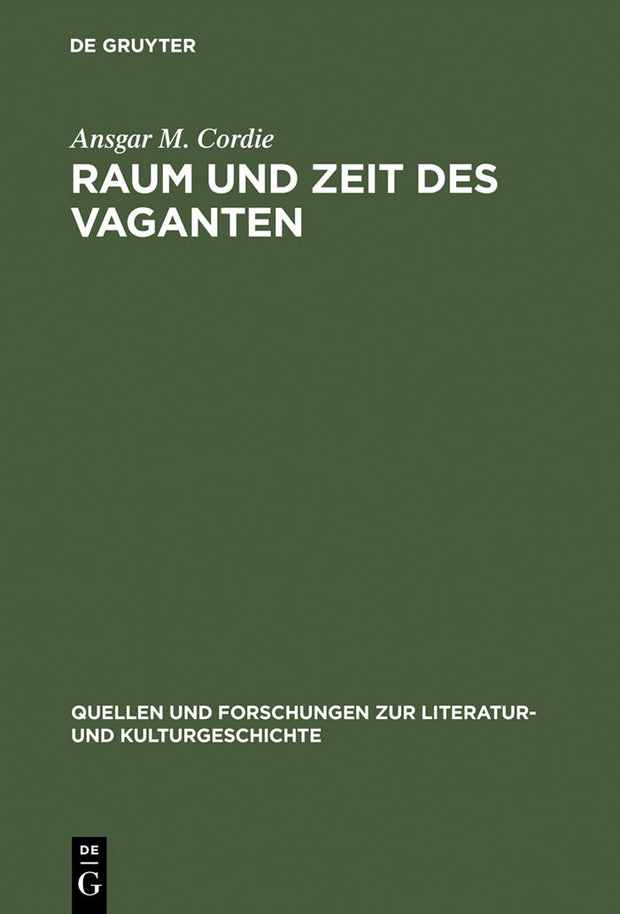 Cover image for Raum und Zeit des Vaganten, isbn: 9783110170115