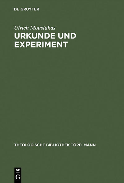 Cover image for Urkunde und Experiment, isbn: 9783110170184