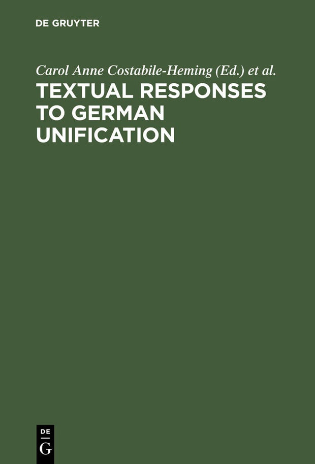 Cover image for Textual Responses to German Unification, isbn: 9783110170221