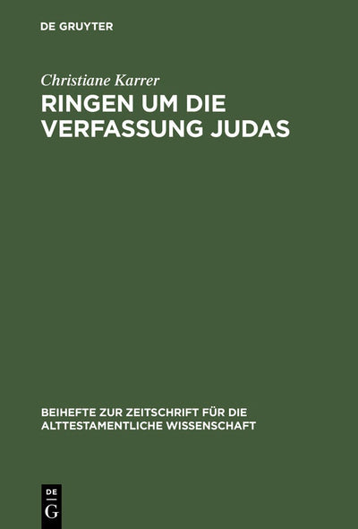 Cover image for Ringen um die Verfassung Judas, isbn: 9783110170559