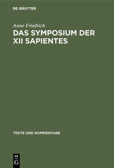 Cover image for Das Symposium der XII sapientes, isbn: 9783110170597