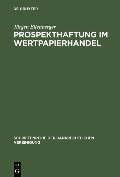 Cover image for Prospekthaftung im Wertpapierhandel, isbn: 9783110170955