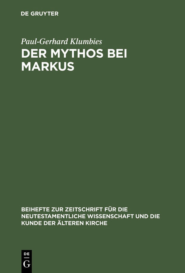 Cover image for Der Mythos bei Markus, isbn: 9783110171204