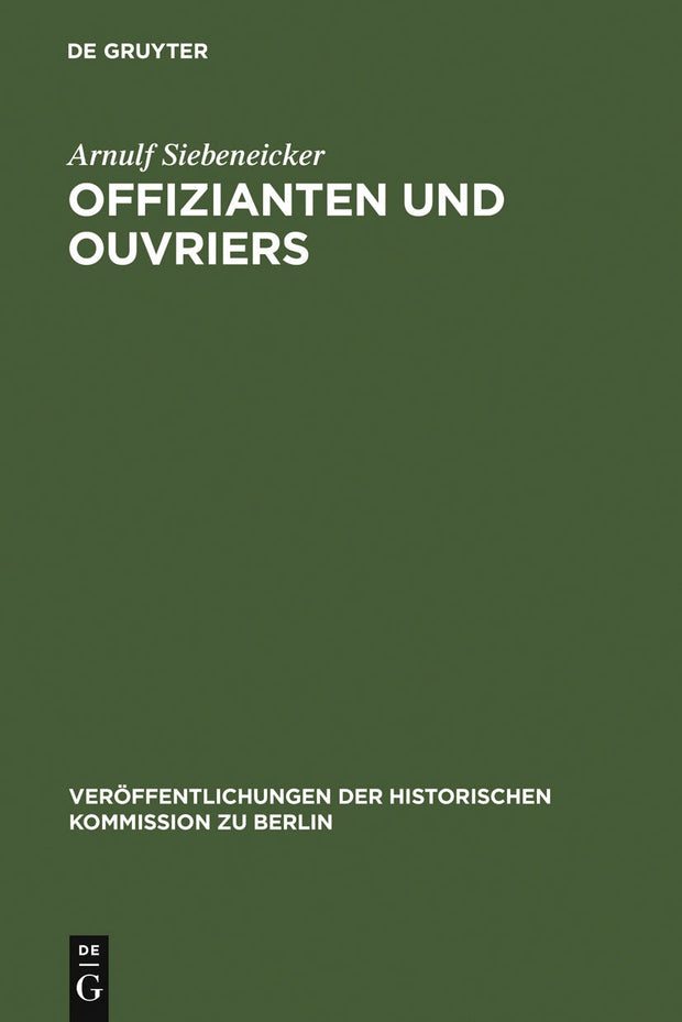 Cover image for Offizianten und Ouvriers, isbn: 9783110171587