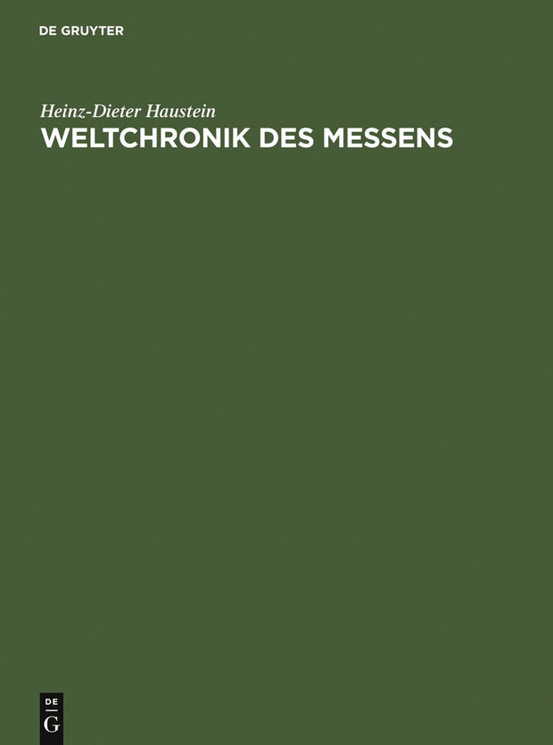 Cover image for Weltchronik des Messens, isbn: 9783110171730