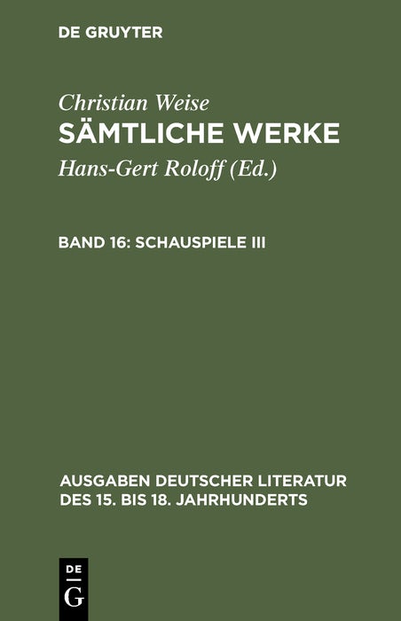 Cover image for Schauspiele III, isbn: 9783110172256