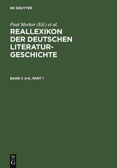 Cover image for Reallexikon der deutschen Literaturgeschichte, isbn: 9783110172522
