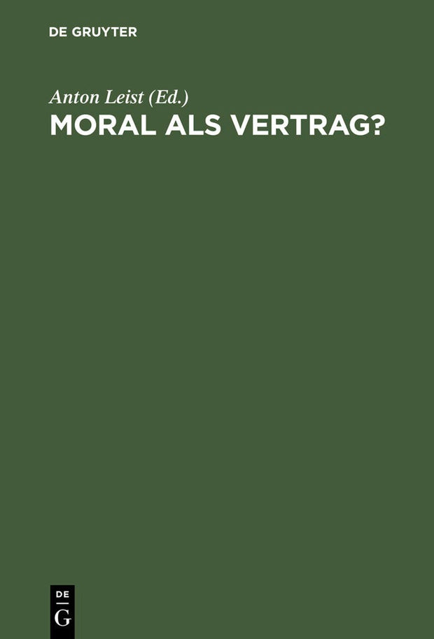 Cover image for Moral als Vertrag?, isbn: 9783110172706