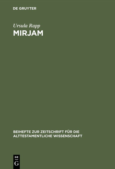 Cover image for Mirjam, isbn: 9783110173840