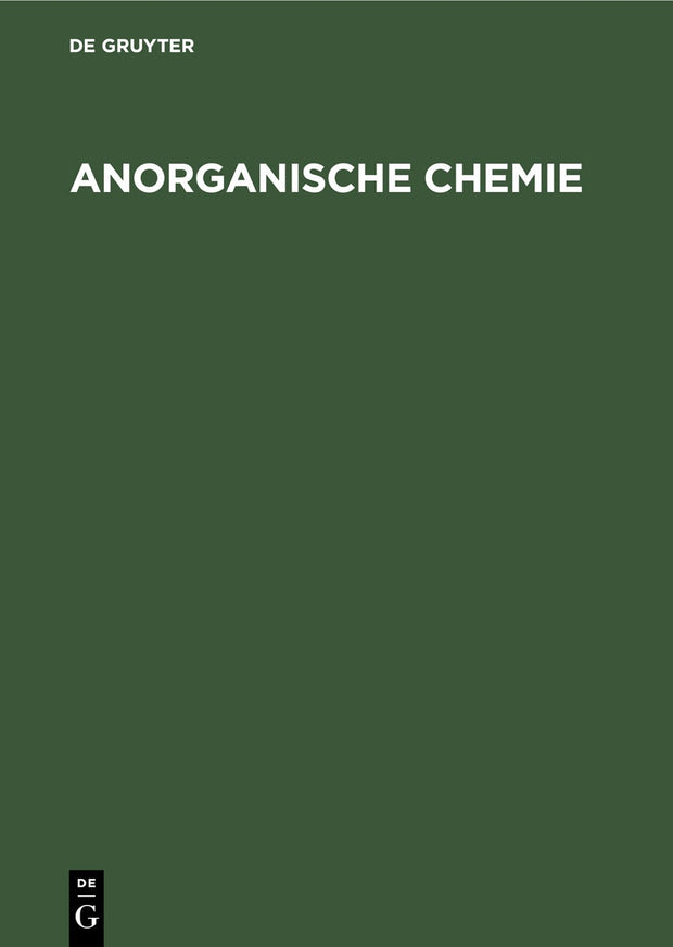 Cover image for Anorganische Chemie, isbn: 9783110174397