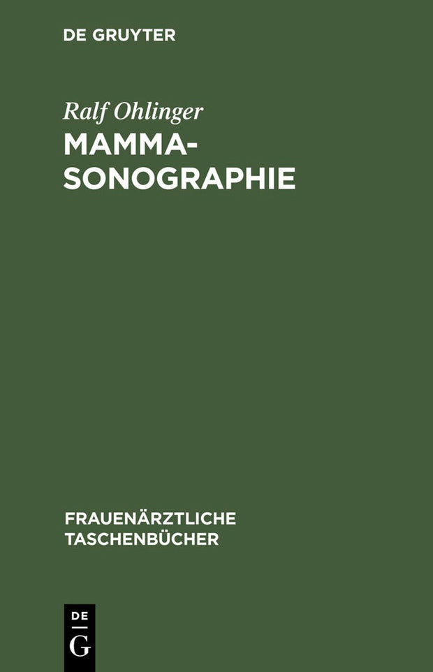 Cover image for Mammasonographie, isbn: 9783110174533