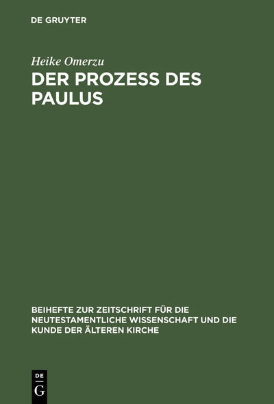 Cover image for Der Prozeß des Paulus, isbn: 9783110175127