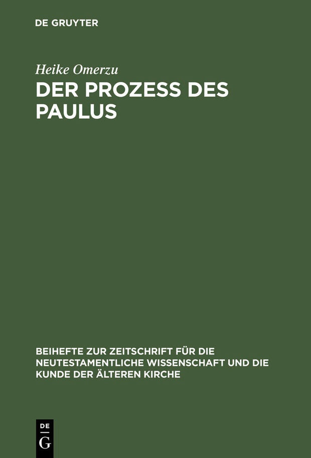Cover image for Der Prozeß des Paulus, isbn: 9783110175127