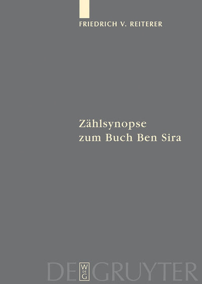 Cover image for Zählsynopse zum Buch Ben Sira, isbn: 9783110175202