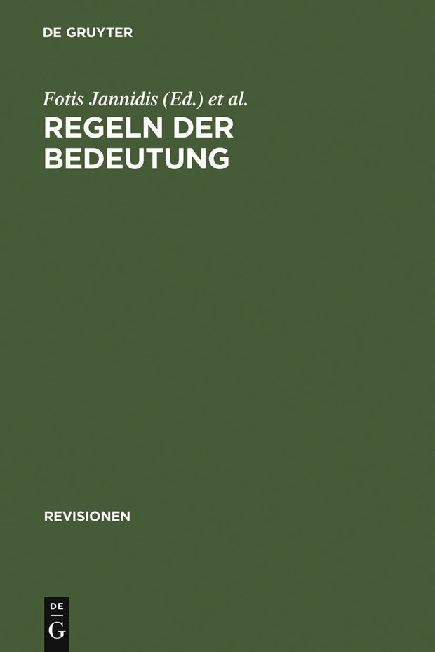 Cover image for Regeln der Bedeutung, isbn: 9783110175585