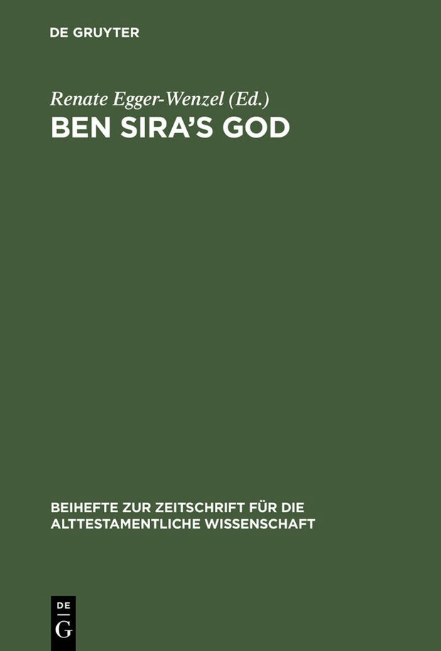 Cover image for Ben Sira's God, isbn: 9783110175592