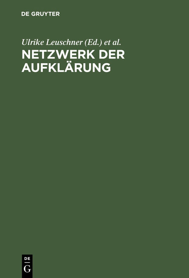 Cover image for Netzwerk der Aufklärung, isbn: 9783110175714