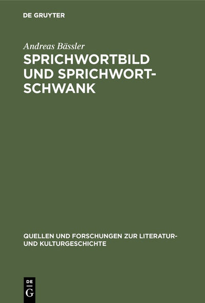 Cover image for Sprichwortbild und Sprichwortschwank, isbn: 9783110176292