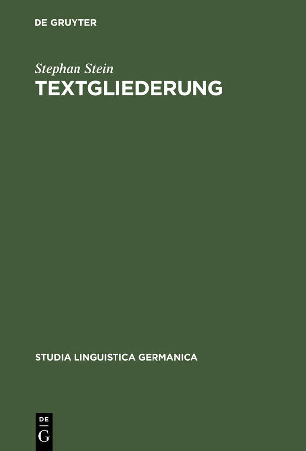 Cover image for Textgliederung, isbn: 9783110176728