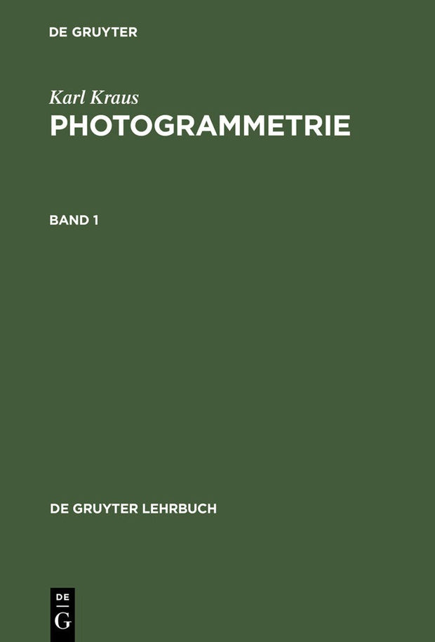 Cover image for Photogrammetrie, isbn: 9783110177084