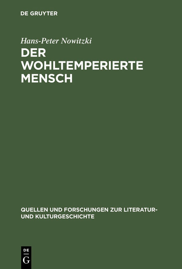 Cover image for Der wohltemperierte Mensch, isbn: 9783110177251