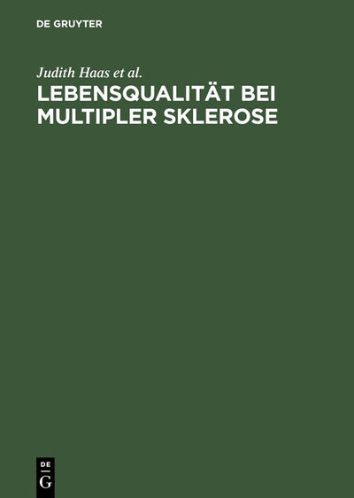 Cover image for Lebensqualität bei Multipler Sklerose, isbn: 9783110177268