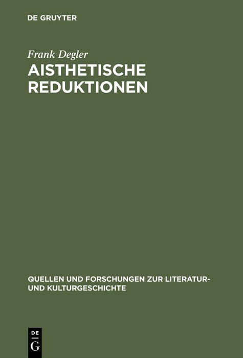 Cover image for Aisthetische Reduktionen, isbn: 9783110177596