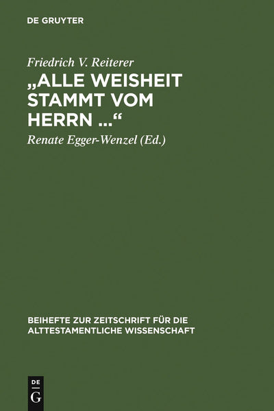 Cover image for „Alle Weisheit stammt vom Herrn …“, isbn: 9783110178142