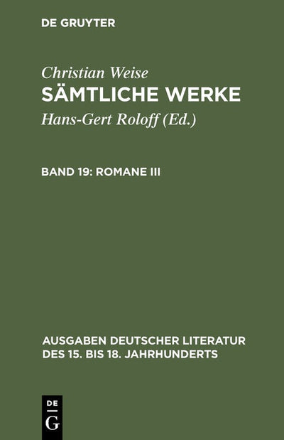 Cover image for Romane III, isbn: 9783110178616