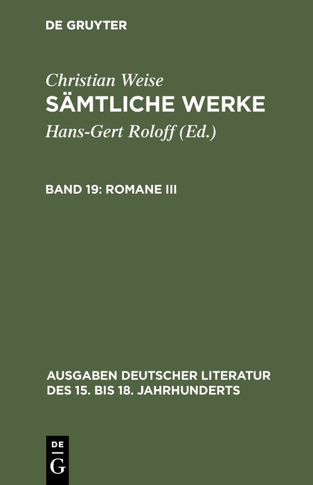 Cover image for Romane III, isbn: 9783110178616