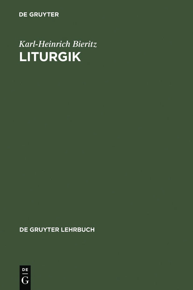 Cover image for Liturgik, isbn: 9783110179576