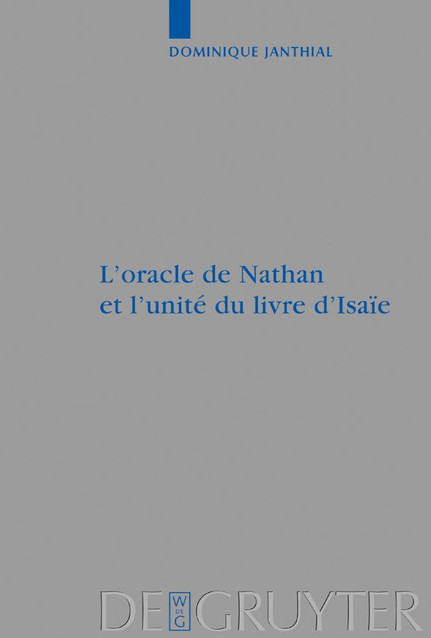 Cover image for L'oracle de Nathan et l'unité du livre d'Isaïe, isbn: 9783110181838