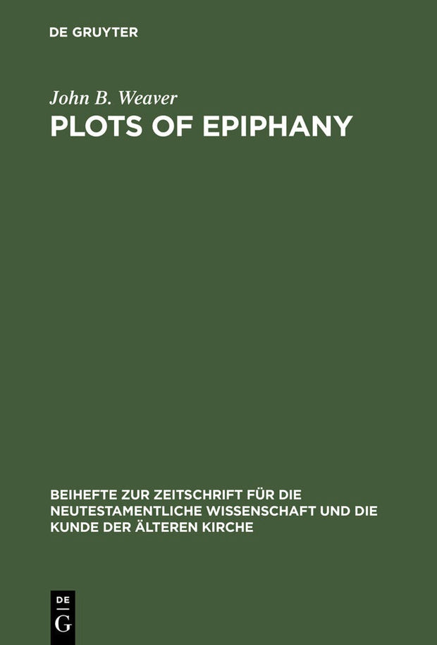 Cover image for Plots of Epiphany, isbn: 9783110182668