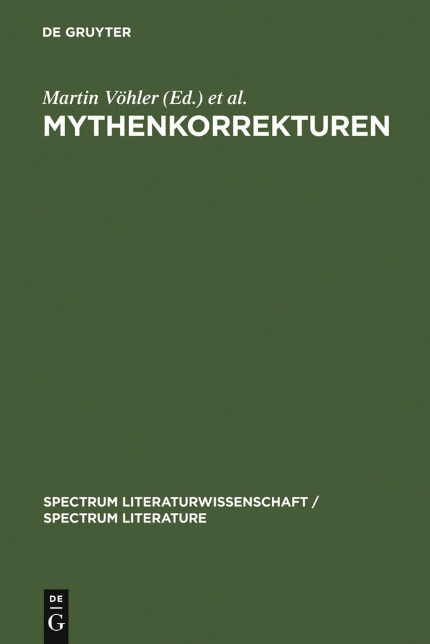 Cover image for Mythenkorrekturen, isbn: 9783110182903