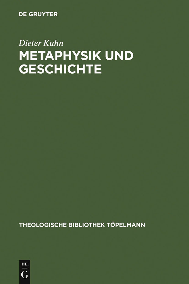 Cover image for Metaphysik und Geschichte, isbn: 9783110183795