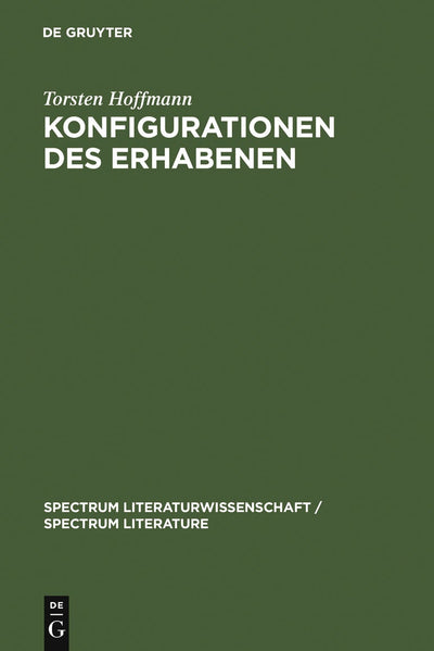 Cover image for Konfigurationen des Erhabenen, isbn: 9783110184471