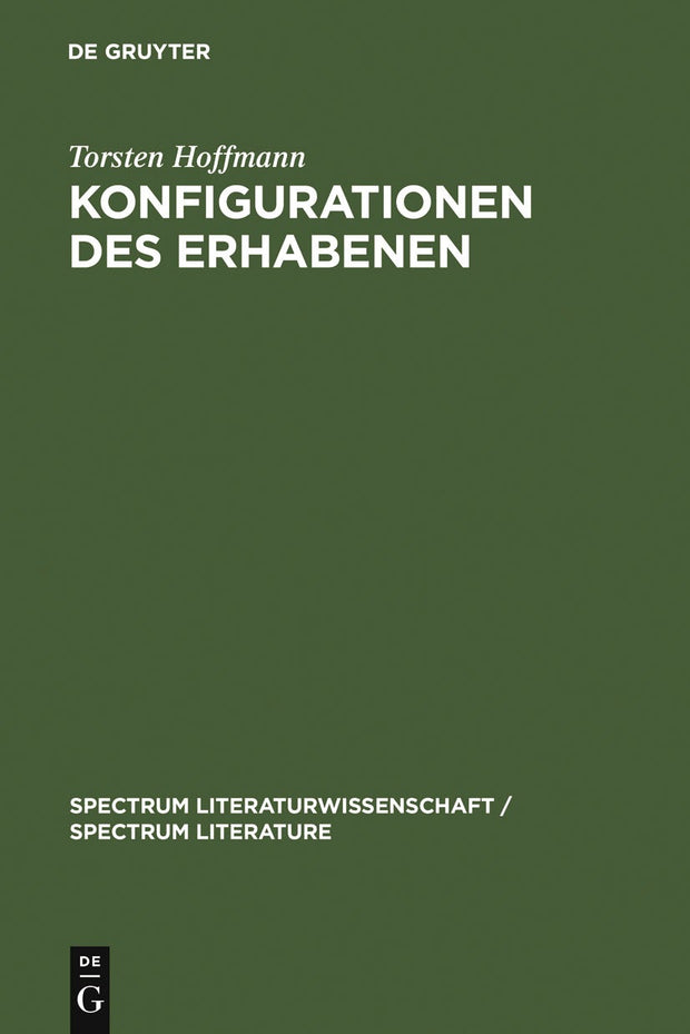 Cover image for Konfigurationen des Erhabenen, isbn: 9783110184471