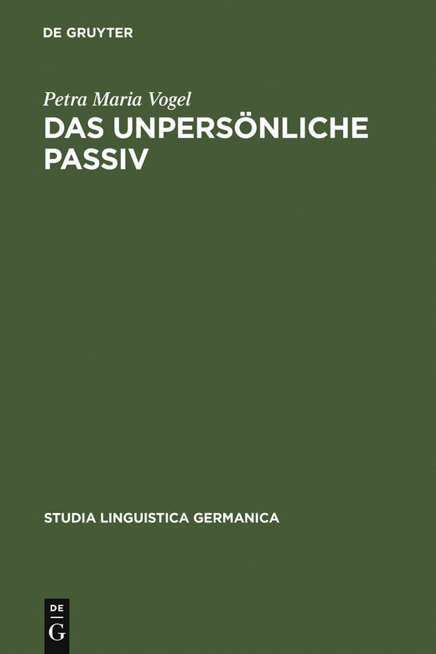Cover image for Das unpersönliche Passiv, isbn: 9783110184594