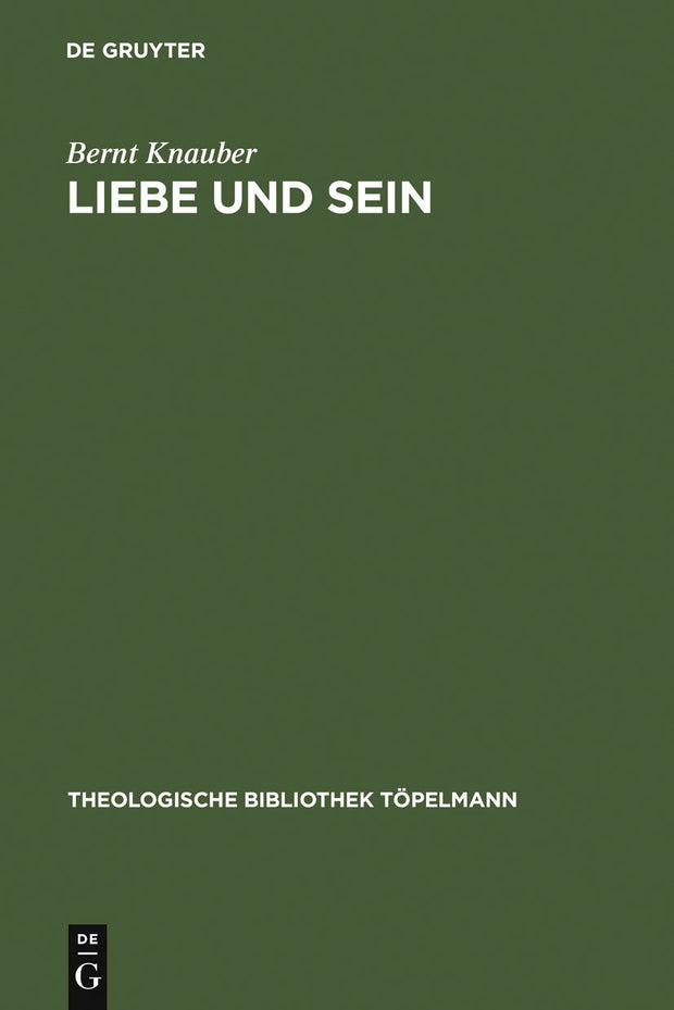 Cover image for Liebe und Sein, isbn: 9783110185478