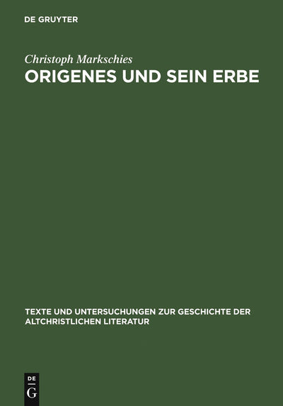 Cover image for Origenes und sein Erbe, isbn: 9783110192780
