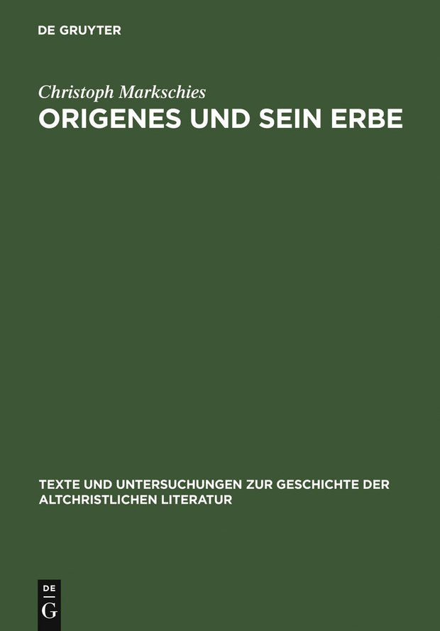 Cover image for Origenes und sein Erbe, isbn: 9783110192780