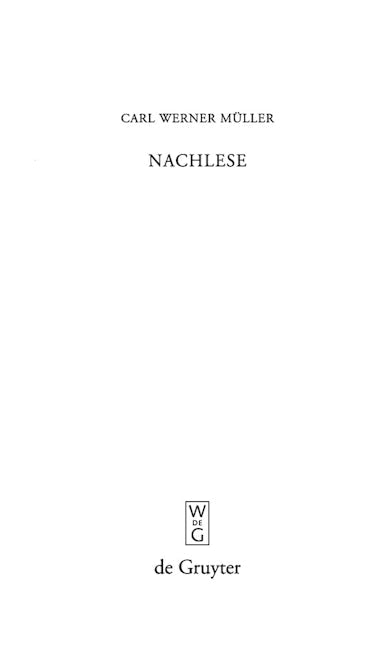 Nachlese